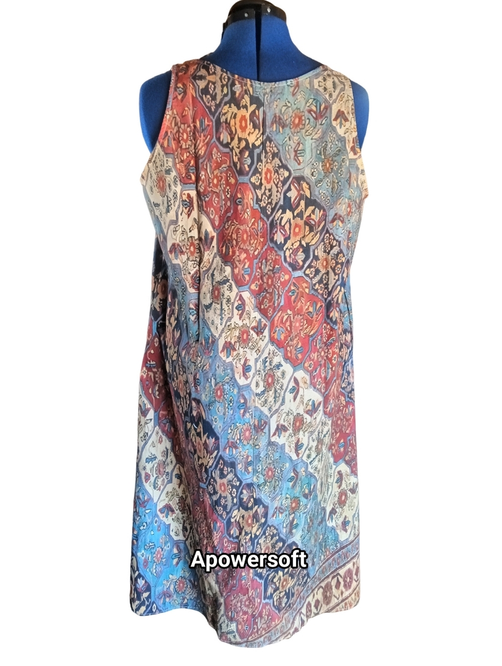 Tapestry Print A-Line Maxi Tank Dress Boho Style Size 2XL - Picture 5 of 5